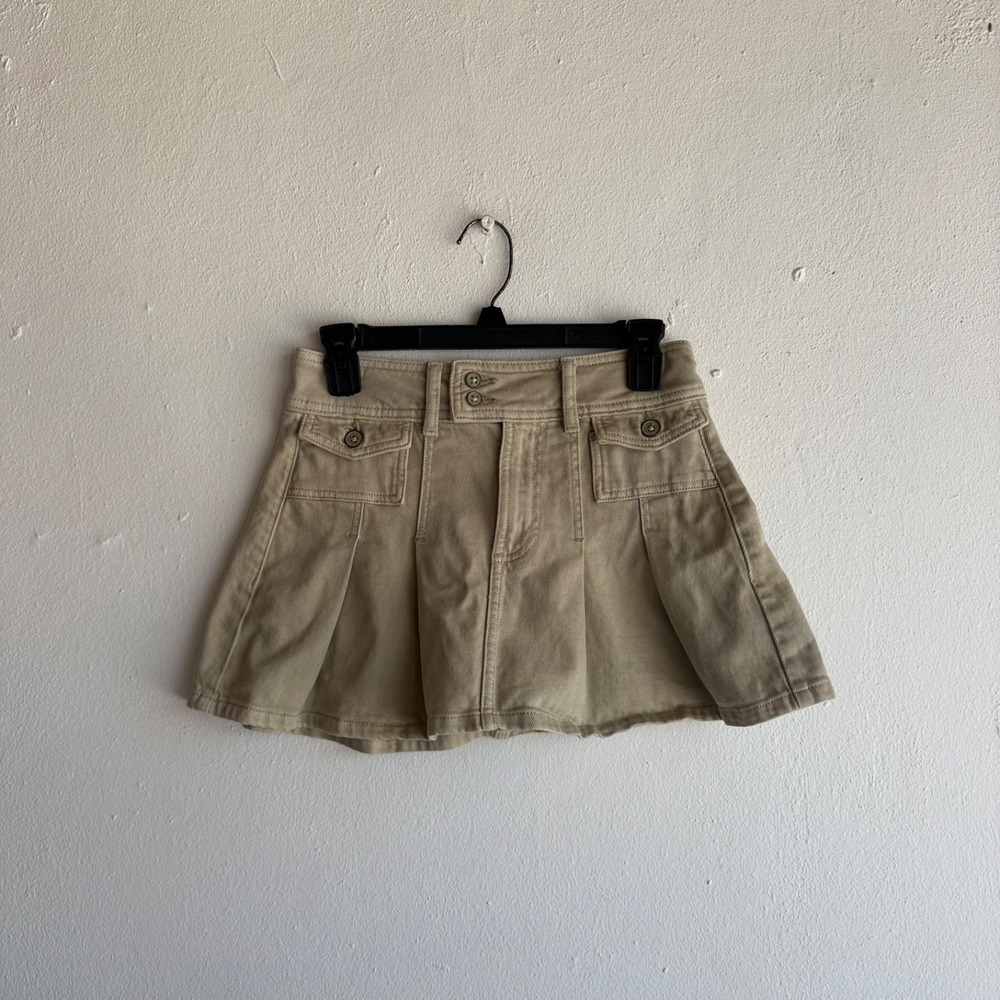 Arizona Jean Co Khaki Mini Skirt Size 0 Low Rise Y2K Cargo Style